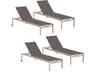 Ven Oyster Cocoa Aluminum Sling Chaise Lounge Set of 4