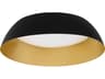 Lucci 1-Light Black Industrial Brass Dome Flush Mount