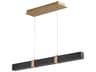 Decca 1-Light Aged Brass Black Oak Linear Island Pendant