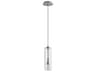 Gratis 1-Light Polished Chrome Clear Cylinder Mini Pendant