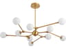 Orbe 10-Light Brushed Brass Globe Sputnik Chandelier