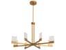 Gamma 8-Light Brushed Brass Geometric Linear Chandelier