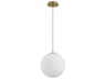 Luna 1-Light Aged Brass Globe Pendant