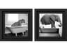 Animals Safari Bath-II Wall Art Set of 2