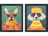 Whimsy Dog II Framed Art - Set of 2