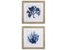 Waterside Indigo Coral-A Wall Art Set of 2