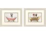 Bath Dogs II Framed Art - Set of 2