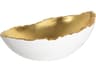 Dann Foley Pearl White / Gold Leaf Decorative Broken Egg Bowl
