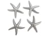 Silver Leaf Starfish Small 3D Wall Art Set of 4