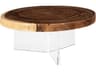Round Wood Brown Natural Coffee Table