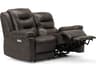 Leighton Leather Upholstery Loveseat Power Recliner with Headrest & Lumbar