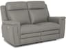 Asher Leather Upholstery Loveseat Power Recliner with Headrest & Lumbar