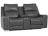 Hastings Leather Upholstery Console Loveseat Power Recliner with Headrest & Lumbar