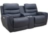Gavin Leather Upholstery Console Loveseat Power Recliner with Headrest & Lumbar