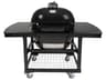 Primo Oval Large Charcoal Grill with Stainless Steel Cart and Island Top