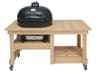 Primo Oval XL Charcoal Grill with Cypress Countertop Table
