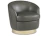 Claudia Swivel Leather Accent Chair