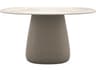Cobble Stoneware Ivory Recycled Plastic Oval Dining Table