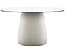 Cobble Warm White Black Stratified Recycled Plastic Oval Dining Table