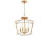 Mantle 4-Light Gold Leaf Pendant