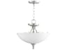 Jardin 3-Light Satin Nickel White Glass Bowl Pendant