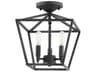 Gabriel 3-Light Noir Black Semi Flush Mount