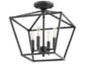 Gabriel 4-Light Noir Black Semi Flush Mount