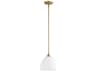 Enclave 1-Light Aged Brass Glass Bell Mini Pendant