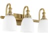 Richmond 3-Light Aged Brass Glass Vanity Light