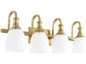 Richmond 4-Light Aged Brass Glass Vanity Light