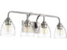 Enclave 4-Light Satin Nickel With Clear Seeded Glass Vanity Light