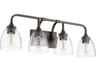 Enclave 4-Light Oiled Bronze With Clear Seeded Glass Vanity Light