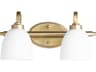 Reyes 2-Light Aged Brass Glass Vanity Light