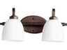 Reyes 2-Light Oiled Bronze Glass Vanity Light