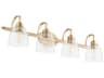 Reyes 4-Light Aged Brass Glass Vanity Light