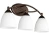 Barkley 3-Light Oiled Bronze Glass Vanity Light