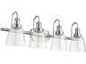4-Light Satin Nickel Glass Vanity Light