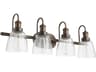 4-Light Oiled Bronze Glass Vanity Light