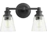 Dunbar 2-Light Noir Black Vanity Light