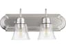 2-Light Satin Nickel With Clear Seeded Glass Vanity Light