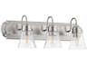 3-Light Satin Nickel With Clear Seeded Glass Vanity Light