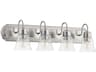 4-Light Satin Nickel With Clear Seeded Glass Vanity Light