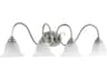 Spencer 4-Light Classic Nickel White Glass Vanity Light