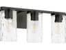Steinway 3-Light Matte Black Glass Vanity Light