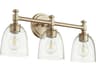 Rossington 3-Light Aged Brass With Clear Seeded Glass Vanity Light