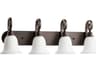Bryant 4-Light Oiled Bronze With Satin Opal Glass Vanity Light
