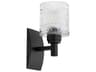 Stadium 1-Light Noir Black Glass Wall Sconce