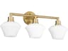 Cassini 3-Light Aged Brass Vanity Light