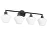 Cassini 4-Light Matte Black Vanity Light