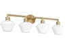 Cassini 4-Light Aged Brass Vanity Light